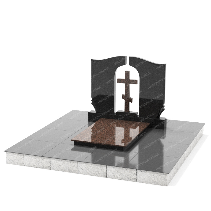 Комплекс на могилу для двоих из гранита АртК20003